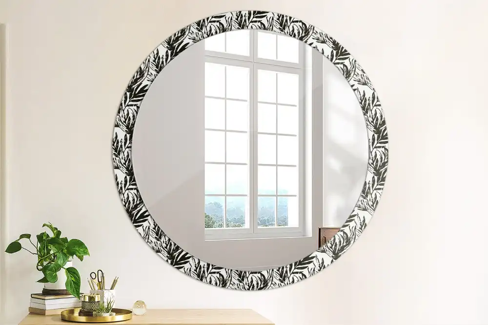 Round mirror frame with print Monster