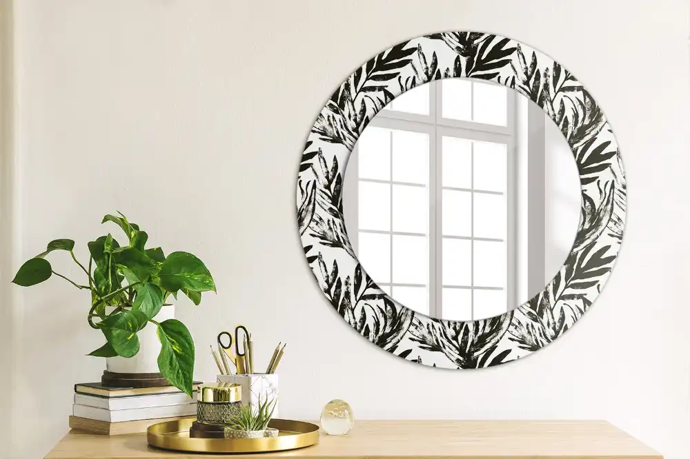 Round mirror frame with print Monster