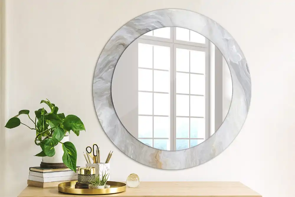 Round wall mirror decor Abstract marble