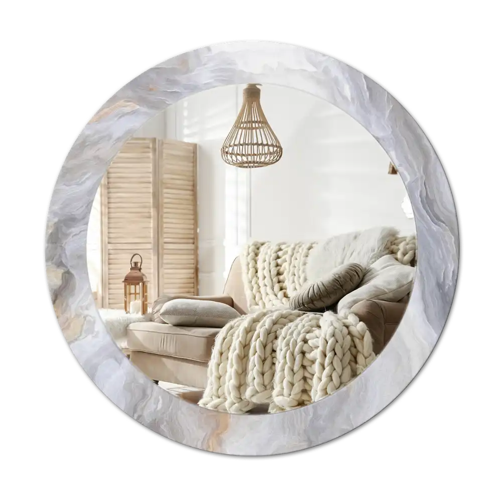 Round wall mirror decor Abstract marble