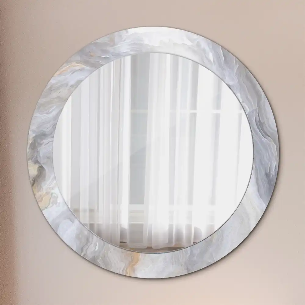 Round wall mirror decor Abstract marble