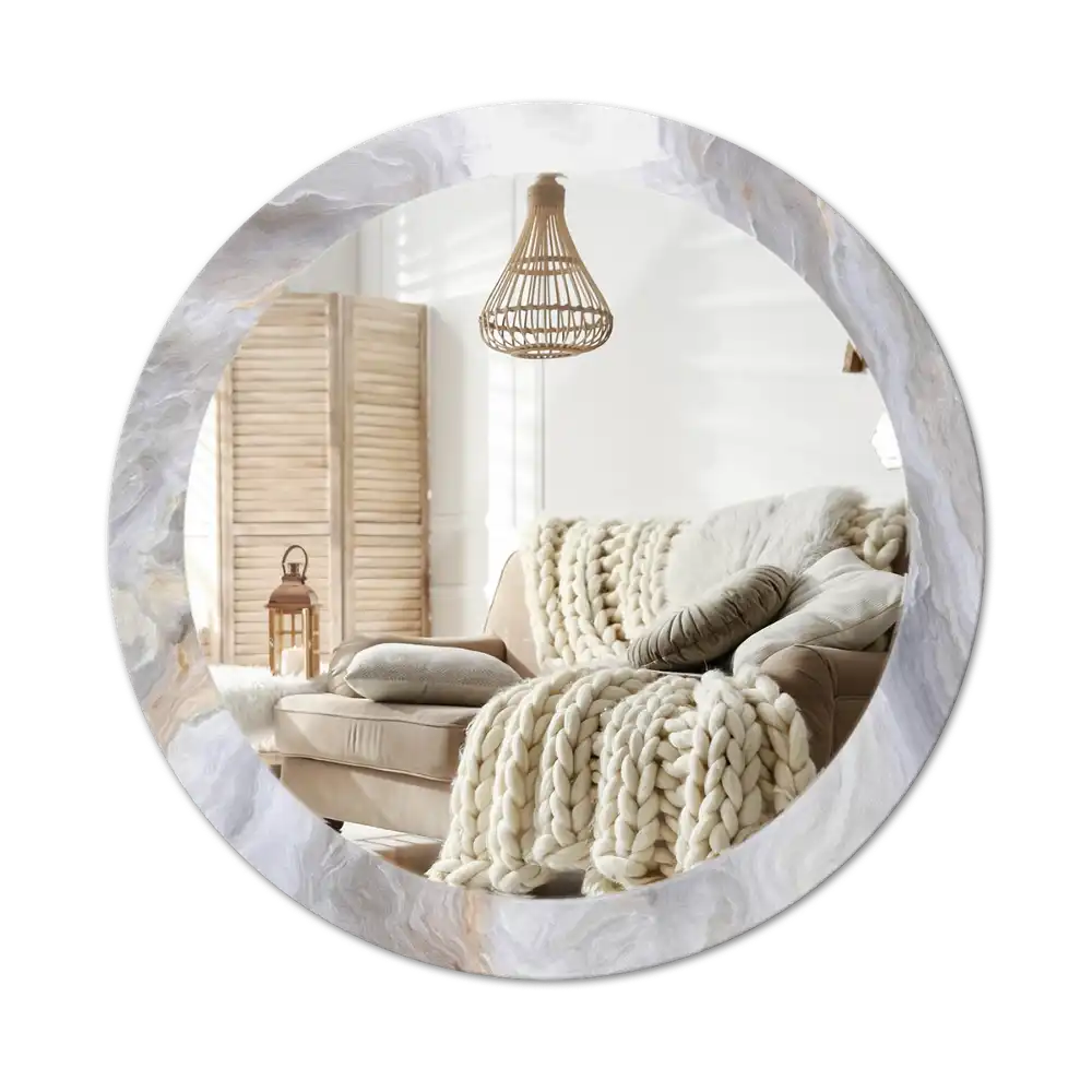 Round wall mirror decor Abstract marble