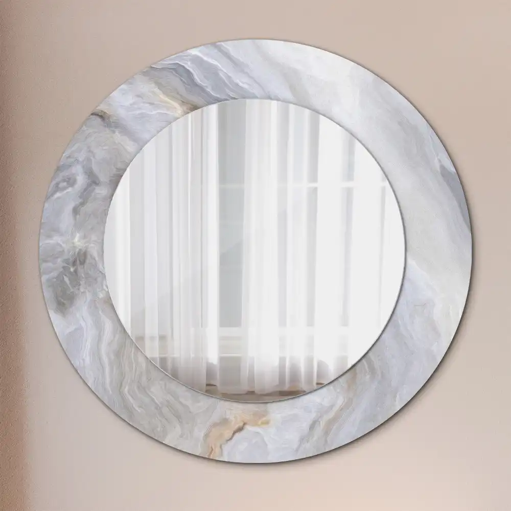 Round wall mirror decor Abstract marble