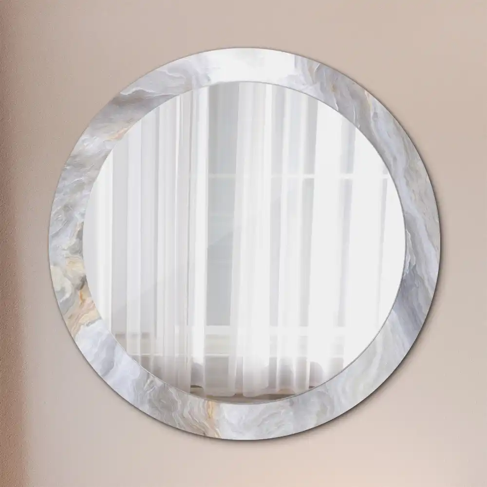 Round wall mirror decor Abstract marble