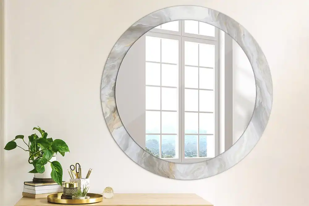 Round wall mirror decor Abstract marble