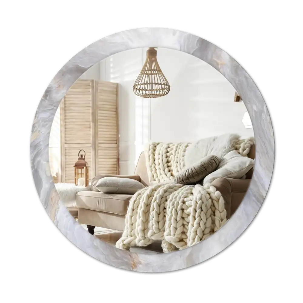 Round wall mirror decor Abstract marble