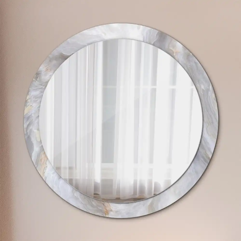 Round wall mirror decor Abstract marble