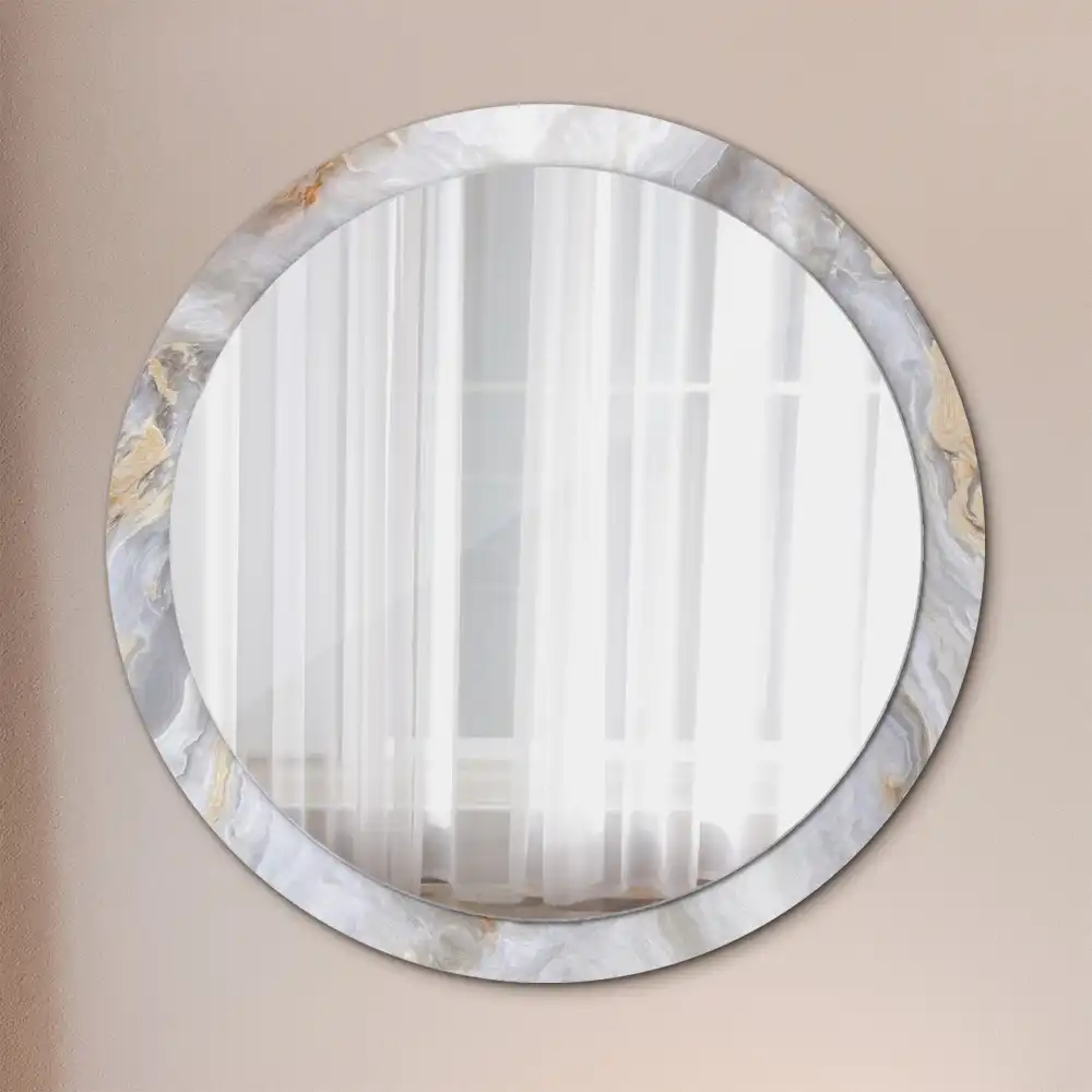 Round wall mirror decor Abstract marble