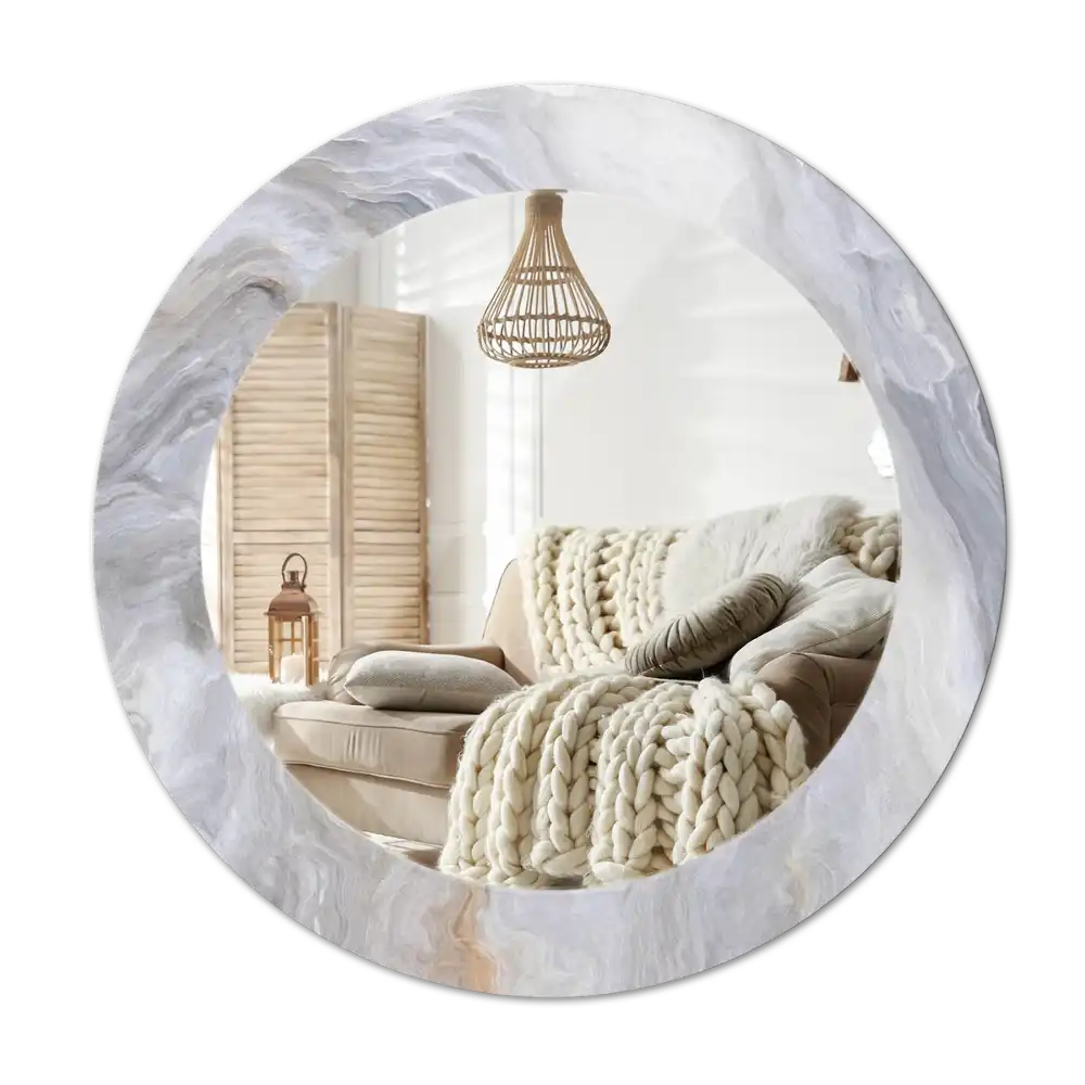 Round wall mirror decor Abstract marble