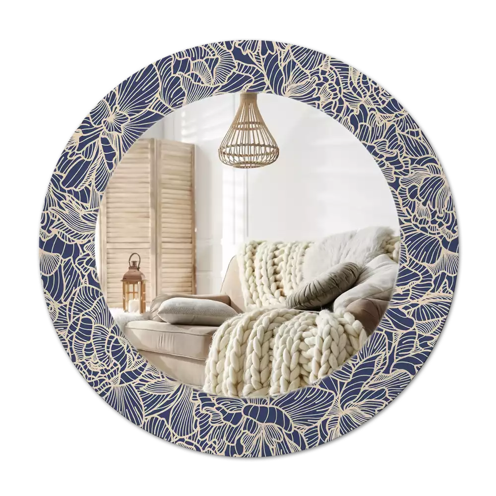 Round wall mirror decor Flowers