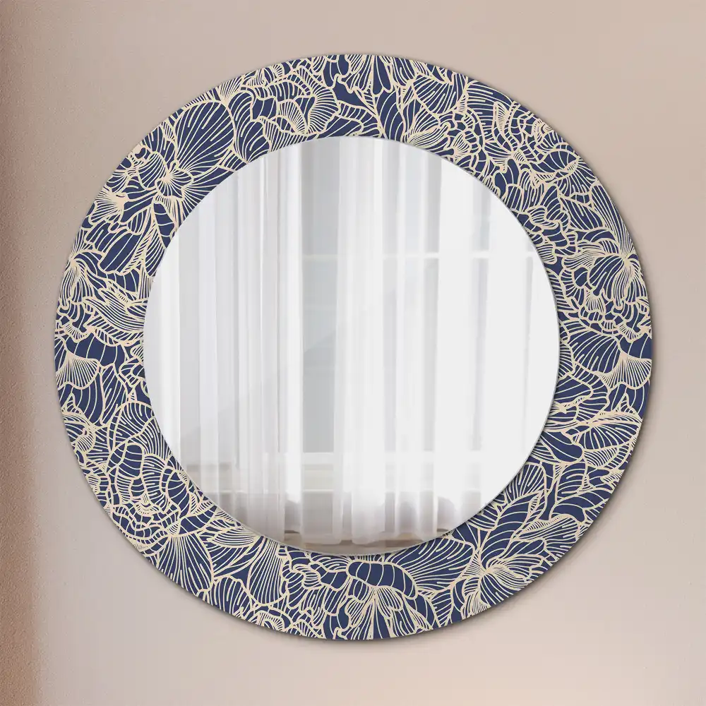 Round wall mirror decor Flowers
