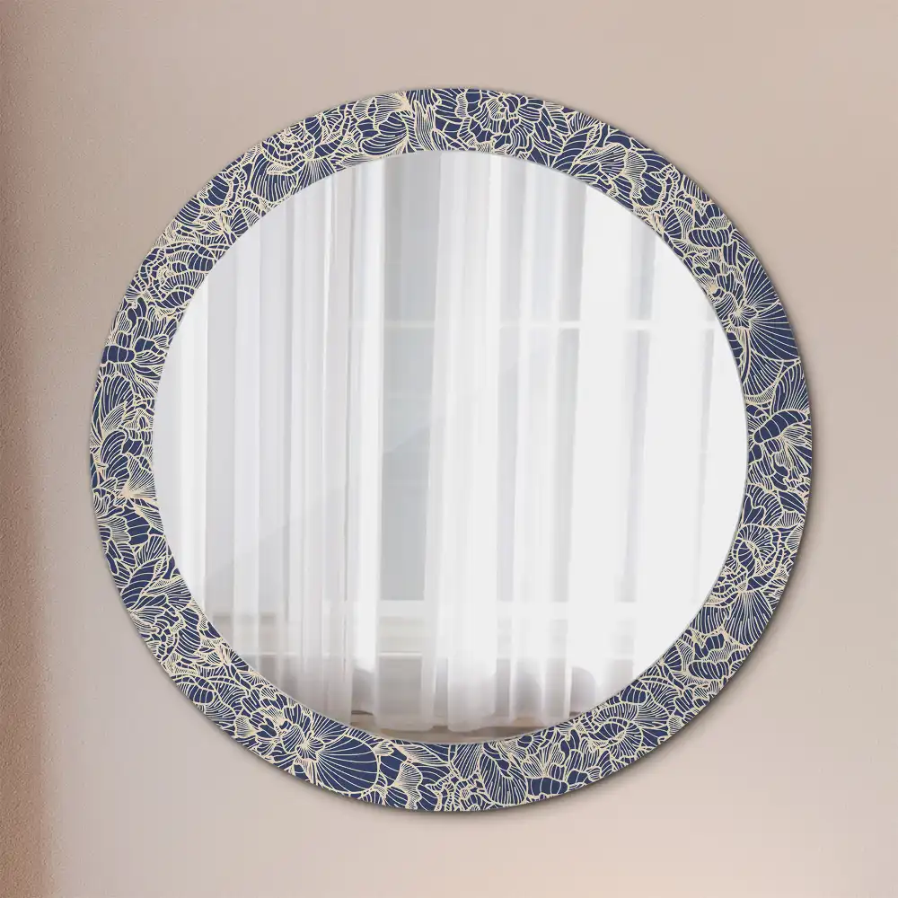 Round wall mirror decor Flowers