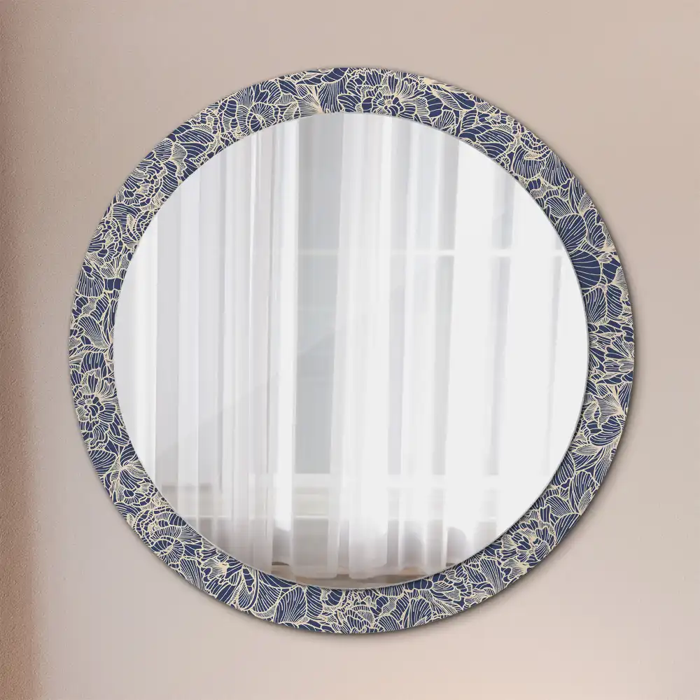 Round wall mirror decor Flowers