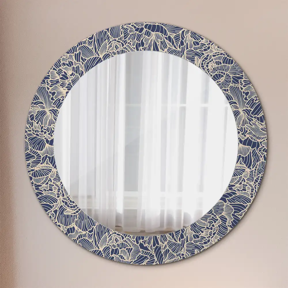 Round wall mirror decor Flowers