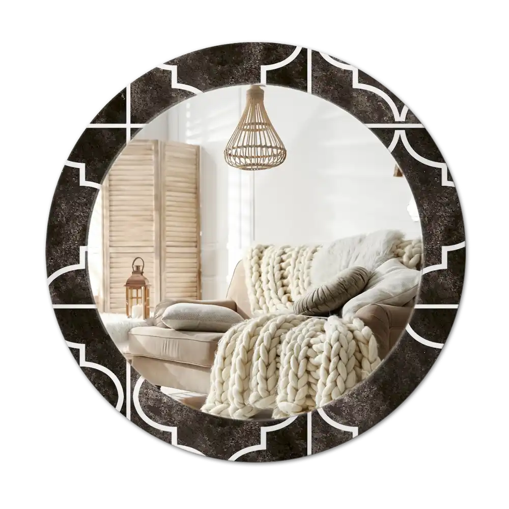 Round wall mirror decor Antique pattern