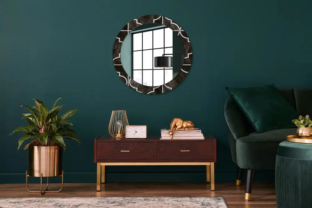 Round wall mirror decor Antique pattern