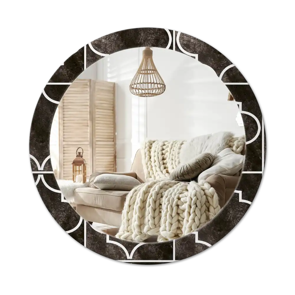 Round wall mirror decor Antique pattern