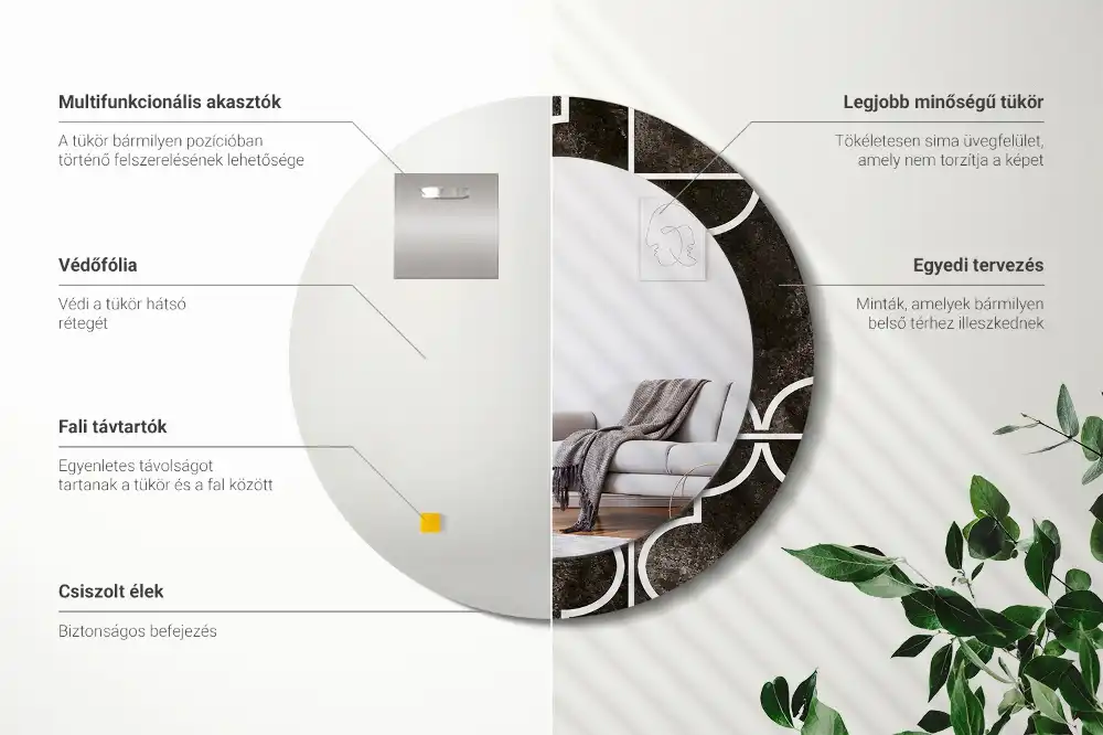 Round wall mirror decor Antique pattern