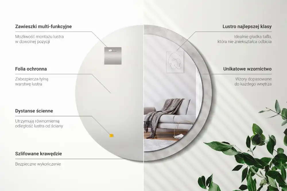 Round decorative mirror Concrete texture