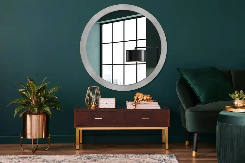 Round decorative mirror Concrete texture