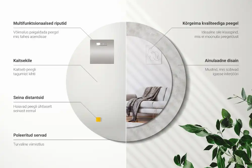 Round decorative mirror Concrete texture