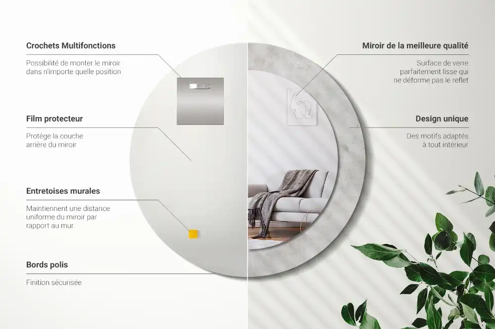 Round decorative mirror Concrete texture