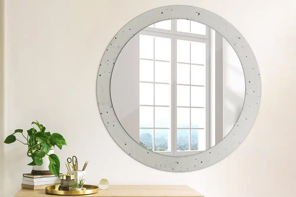 Round decorative mirror Concrete texture