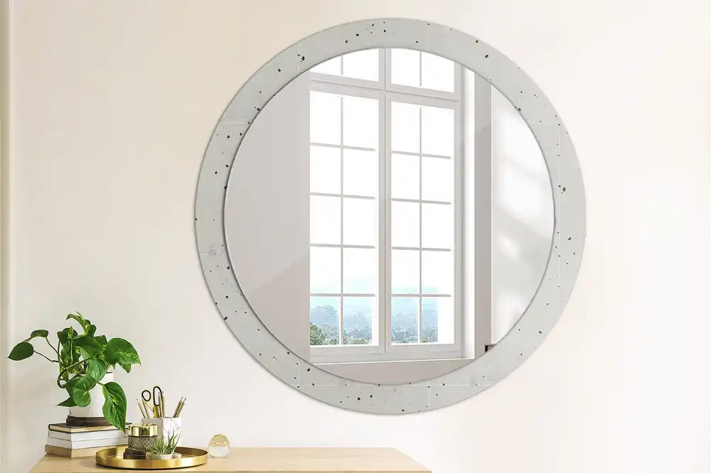 Round decorative mirror Concrete texture