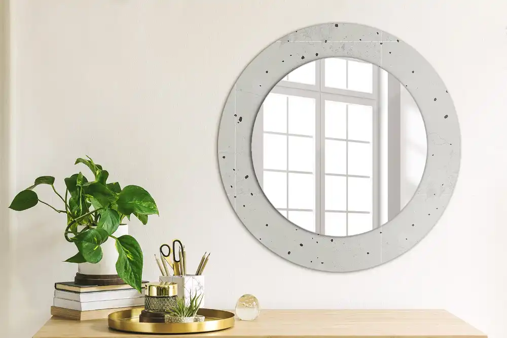 Round decorative mirror Concrete texture
