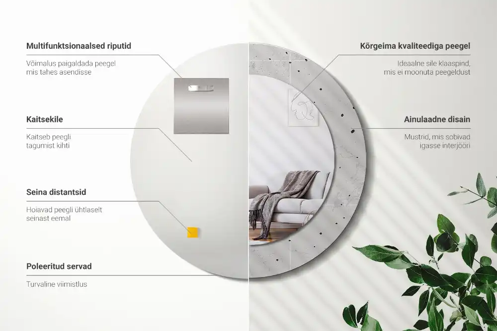 Round decorative mirror Concrete texture