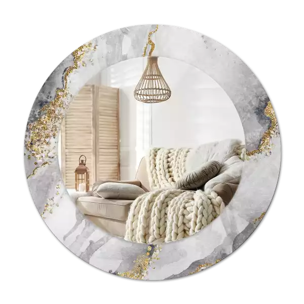 Round decorative mirror Marble pattern