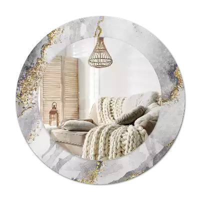 Round decorative mirror Marble pattern