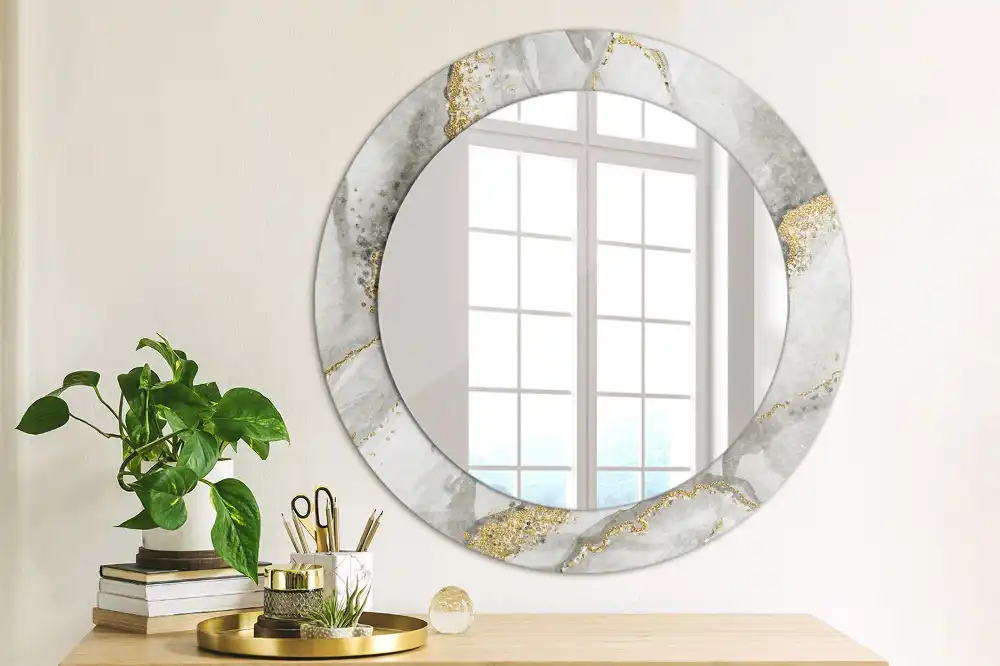 Round decorative mirror Marble pattern
