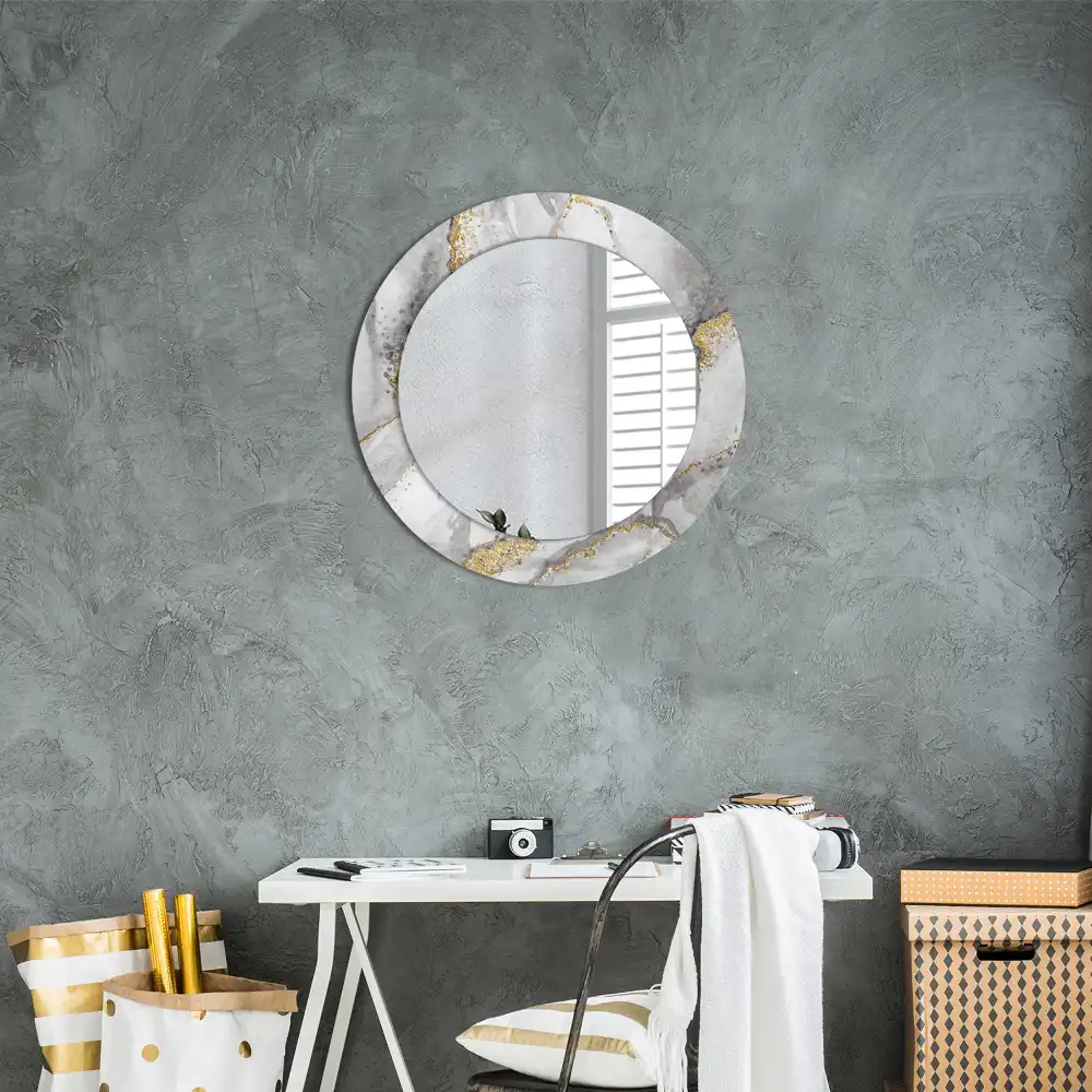 Round decorative mirror Marble pattern
