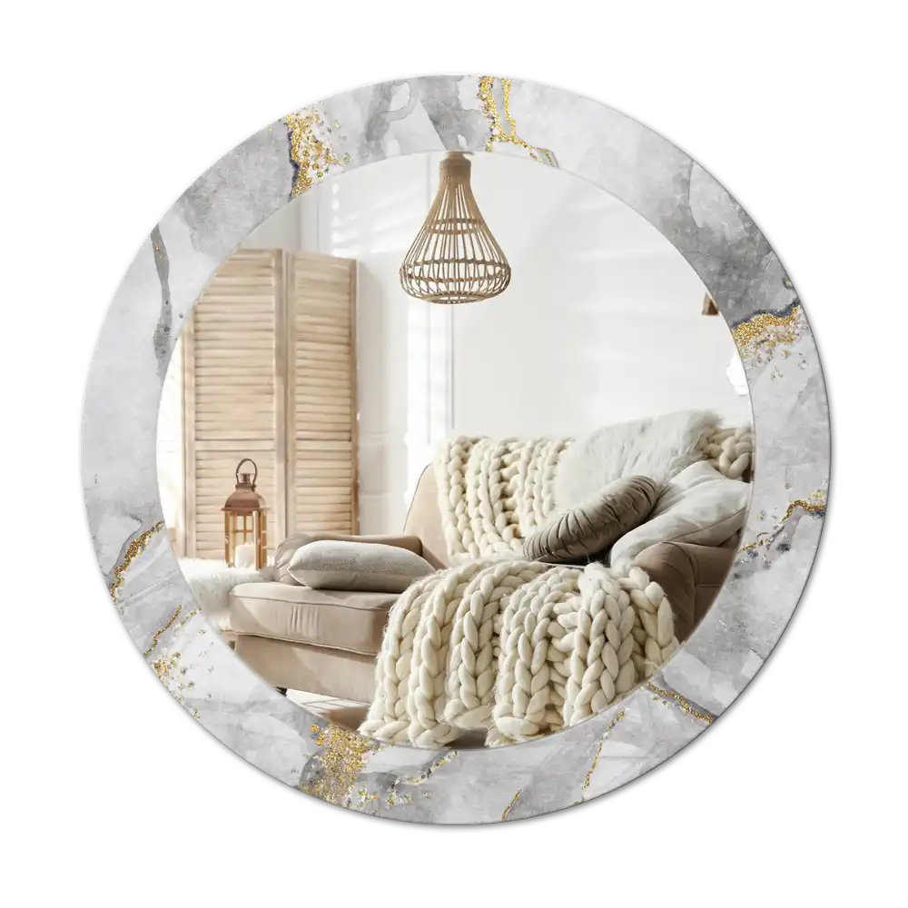 Round decorative mirror Marble pattern