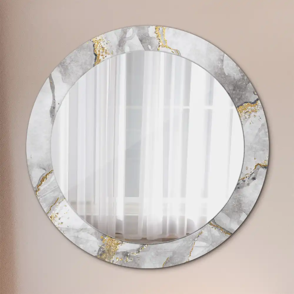 Round decorative mirror Marble pattern