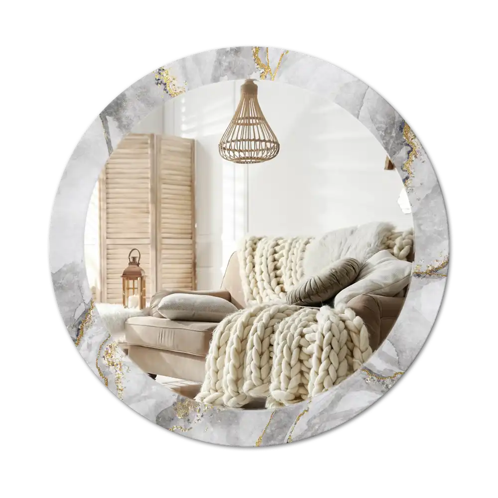 Round decorative mirror Marble pattern