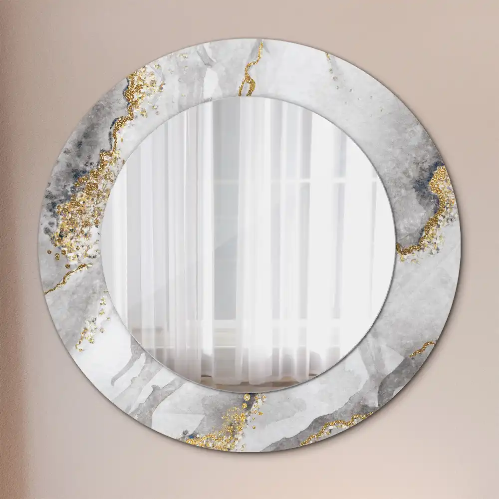 Round decorative mirror Marble pattern