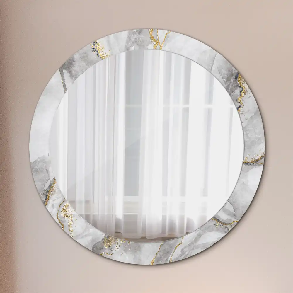 Round decorative mirror Marble pattern