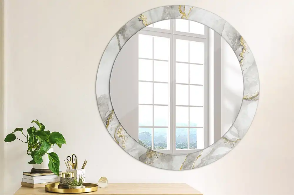 Round decorative mirror Marble pattern