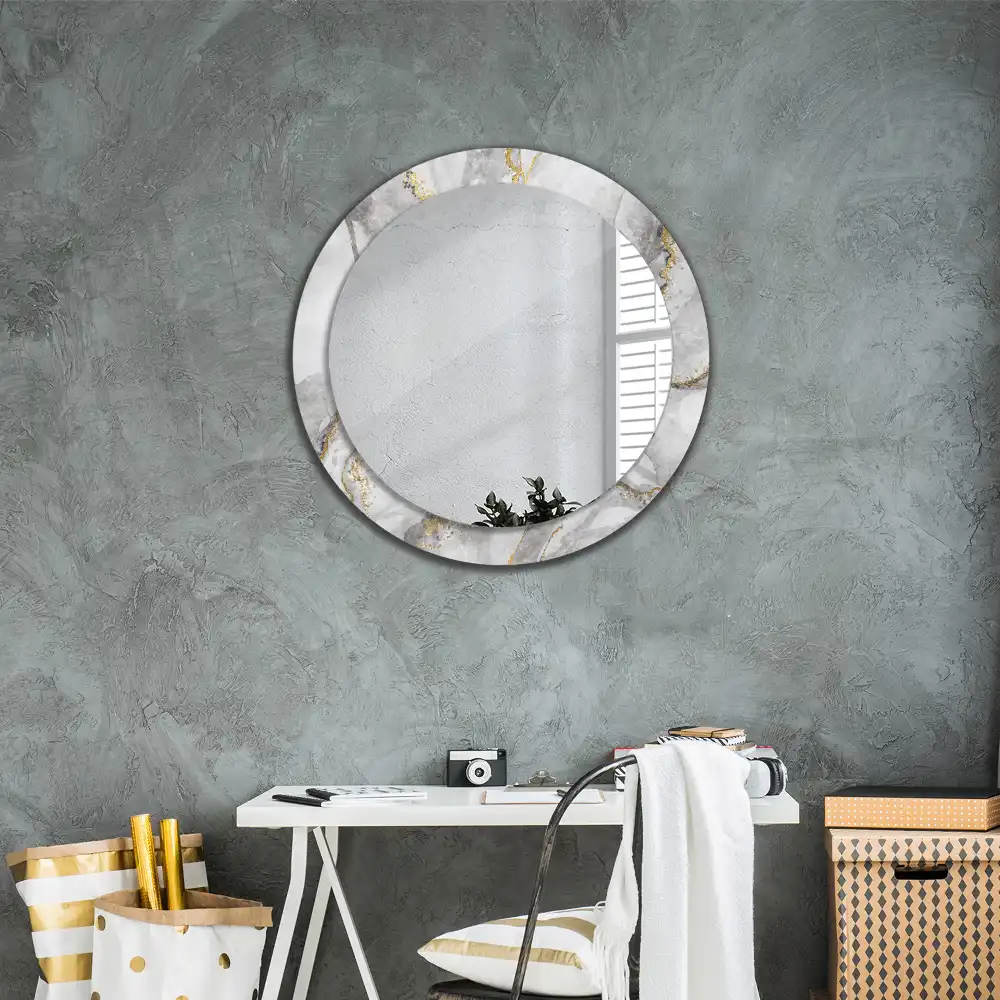 Round decorative mirror Marble pattern
