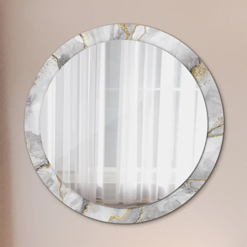 Round decorative mirror Marble pattern