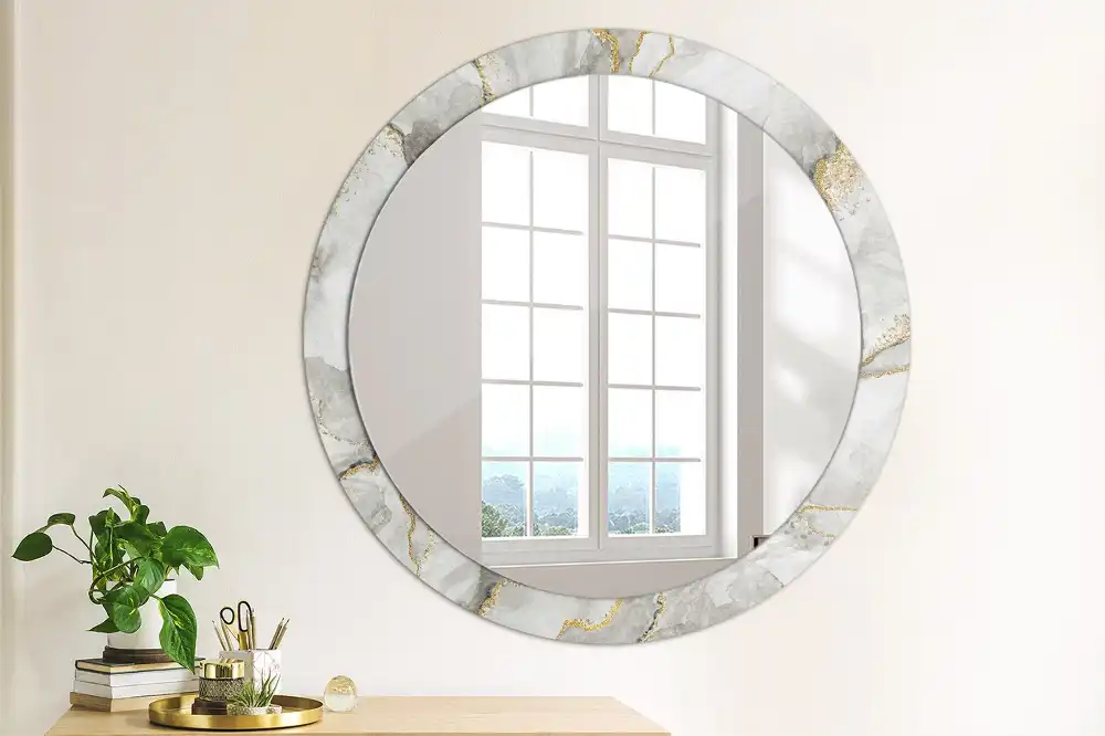 Round decorative mirror Marble pattern