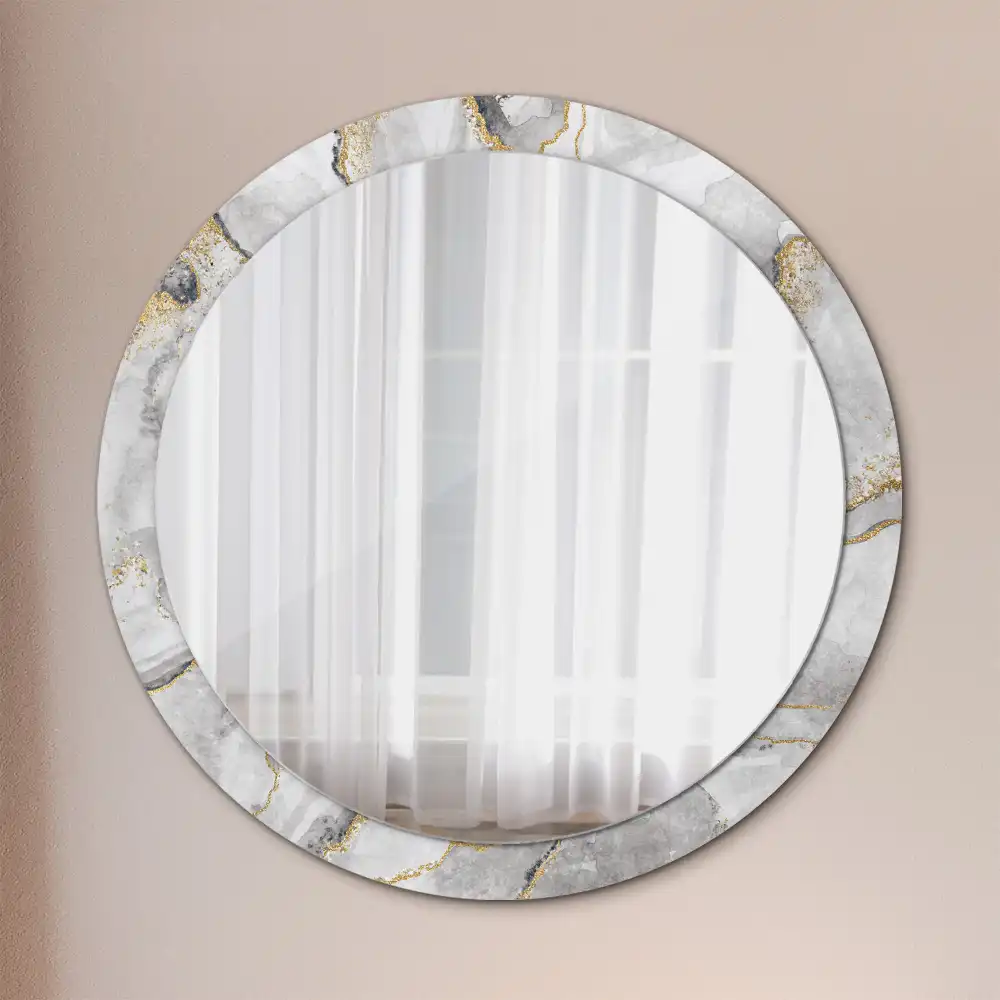 Round decorative mirror Marble pattern