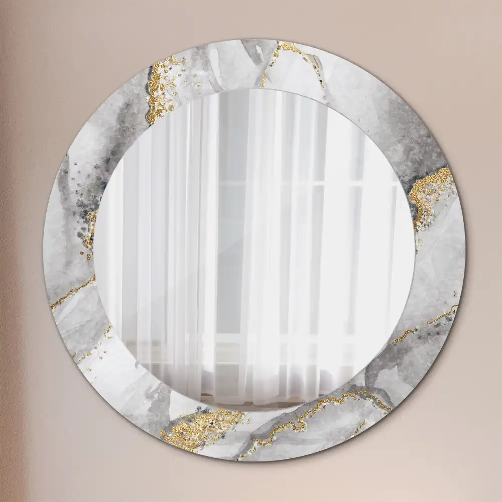 Round decorative mirror Marble pattern