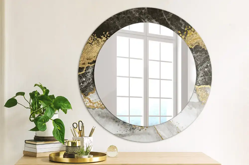 Round wall mirror decor Marble loft