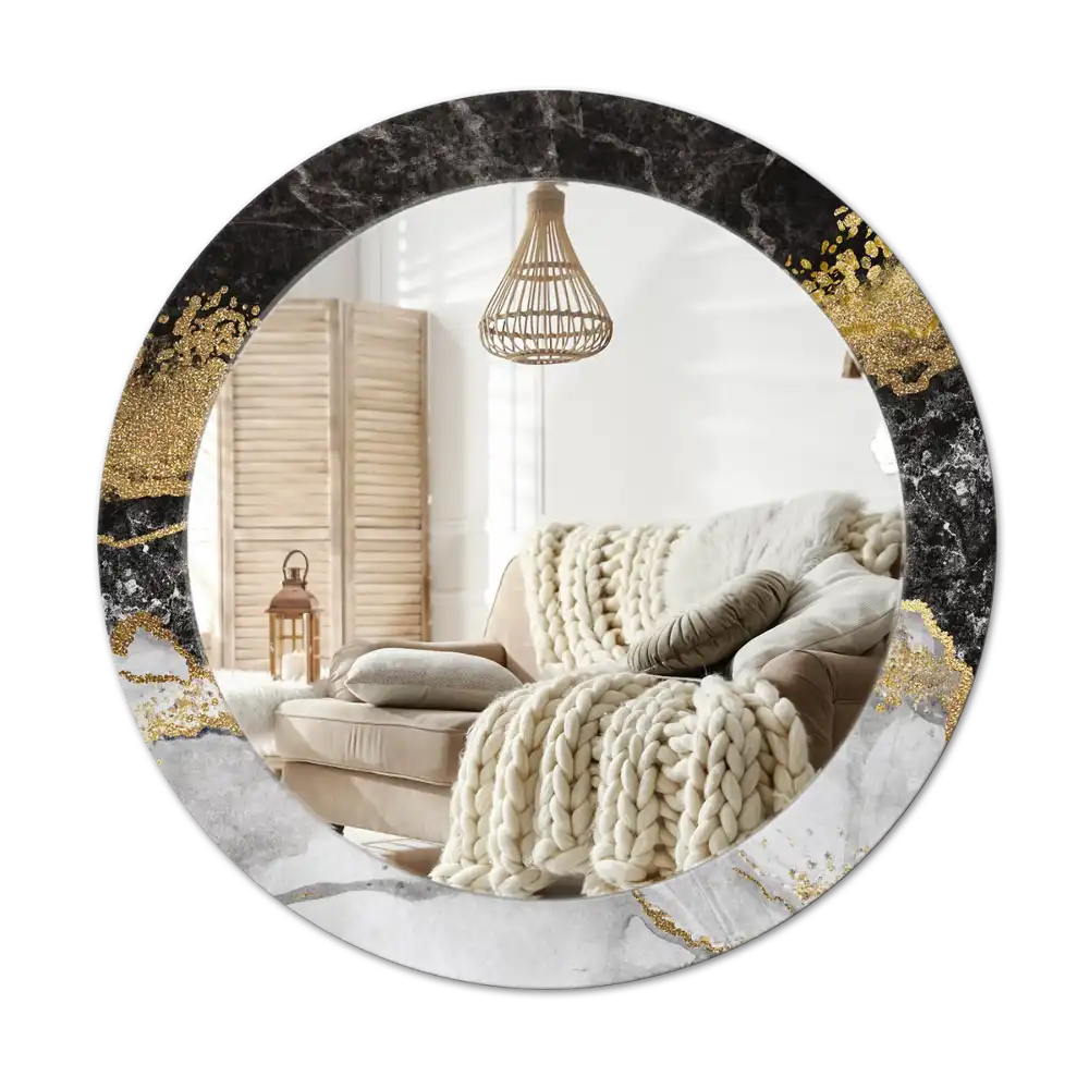Round wall mirror decor Marble loft