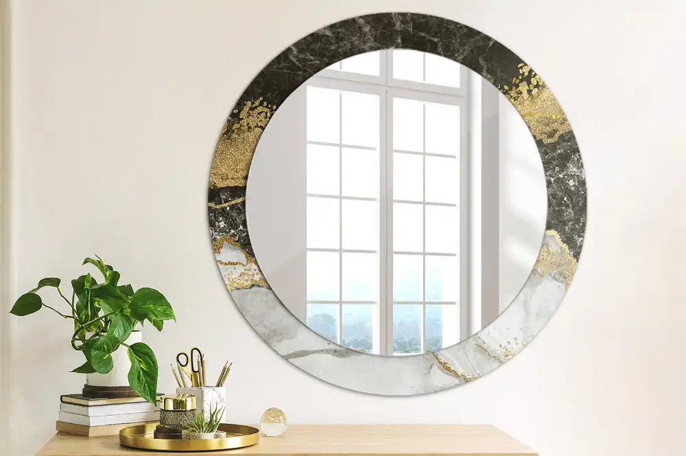 Round wall mirror decor Marble loft