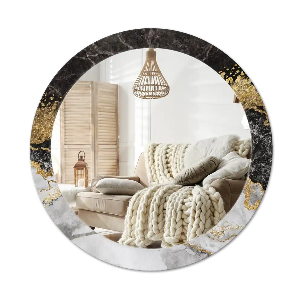 Round wall mirror decor Marble loft
