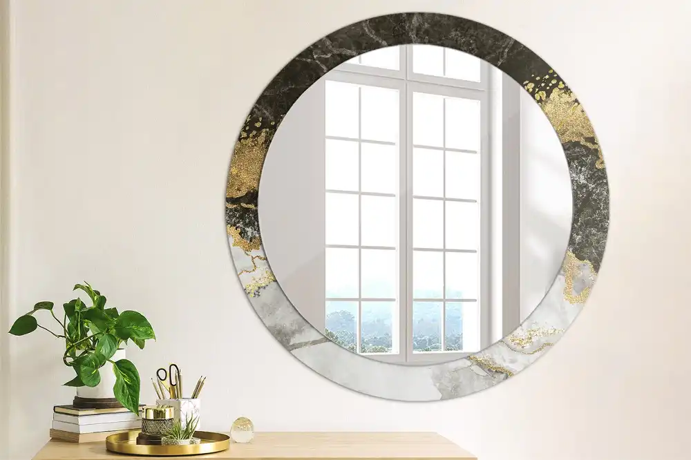 Round wall mirror decor Marble loft